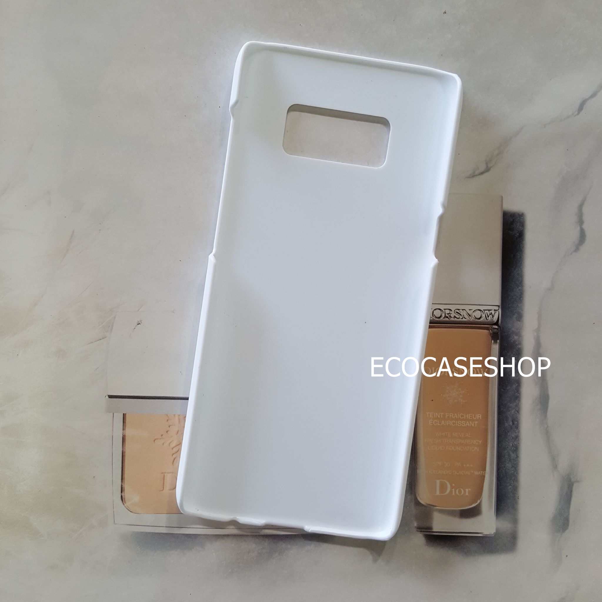 samsungS8 เคสแข็งด้าน สีขาว (เหมาะสำหรับงานสกรีนความร้อน sublimation)