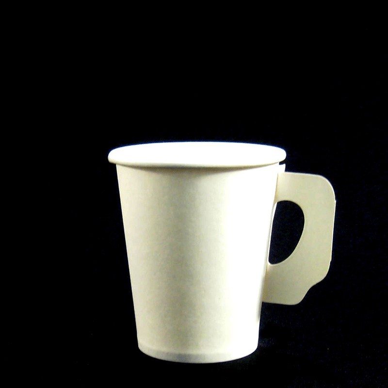 แก้วกาแฟกระดาษ 8 ออนซ์ มีหู สีขาว