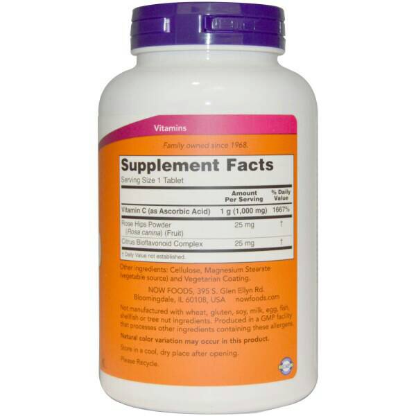 Now Foods, C-1000, with Rose Hips & Bioflavonoids, 250 Tablets วิตามินซีเข้มข้น1,000 มก.มีส่วนผสมของโรสฮิป และซิตรัสไบโอฟลาวโวนอยด์ เพิ่มภูมิต้านทานป้องกันหวัดและช่วยให้ผิวกระจ่างใส