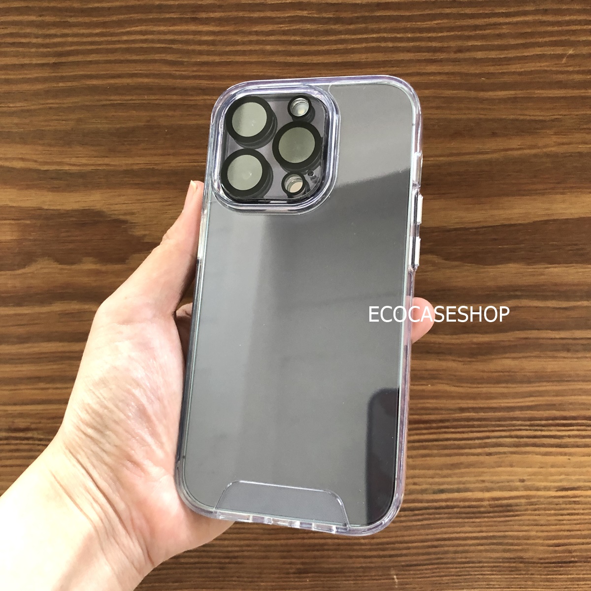 iPhone13 Pro Max เคสใสปุ่มเงิน case space (หลังแข็งขอบนิ่ม) พร้อมกล่อง