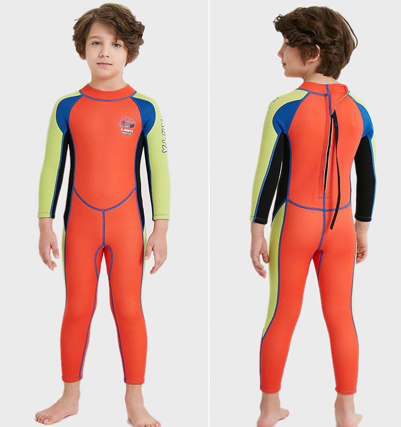 พร้อมส่ง ชุดดำน้ำ ชุดว่ายน้ำเด็กชาย เก็บอุณหภูมิ แขนยาว