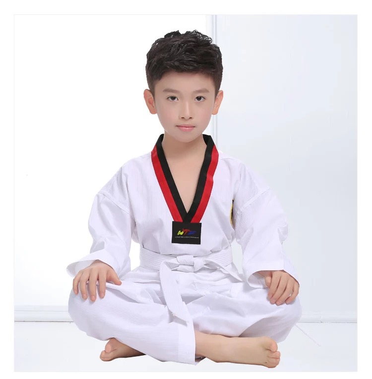 ชุดเทควันโด สีขาว พร้อมสายขาว ทุกไซส์