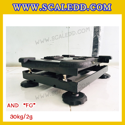 เครื่องชั่งน้ำหนักดิจิตอล พิกัด30กิโลกรัม ความละเอียด5g ยี่ห้อ AND รุ่น FG-30 ขนาดแท่นชั่ง30*38cm (เครื่องชั่งผ่านตรวจรับรองจากสำนักชั่งตวงวัด)