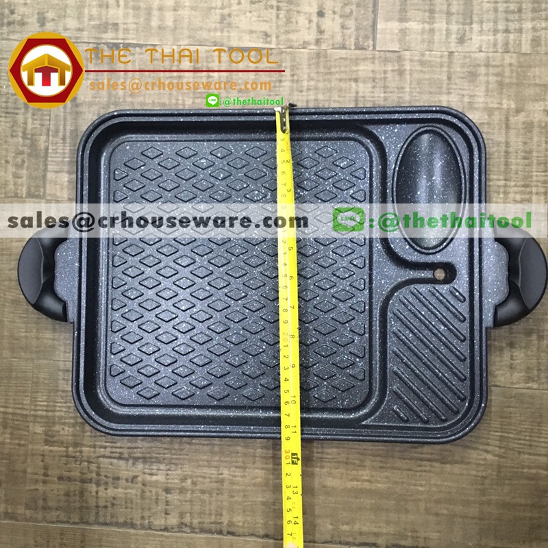 ถาดย่างบาร์บีคิว,กระทะปิ้งย่าง,กระทะย่างบาบิคิวที่ใช้กับเตาแม่เหล็กไฟฟ้าได้,Korean BBQ grill 006-ST5003,แผ่นย่างเกาหลี,แผ่นย่างร้านเกาหลีใช้,กะทะที่ร้านอาหารเกาหลี