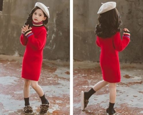 ชุดเดรสไหมพรมแขนยาว สีดำ