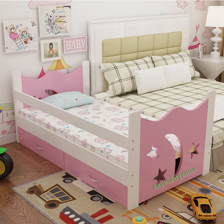 TP21005 (WDK5S) เตียงนอนไม้ เตียงเดี่ยวสำหรับเด็ก Little Moon Star