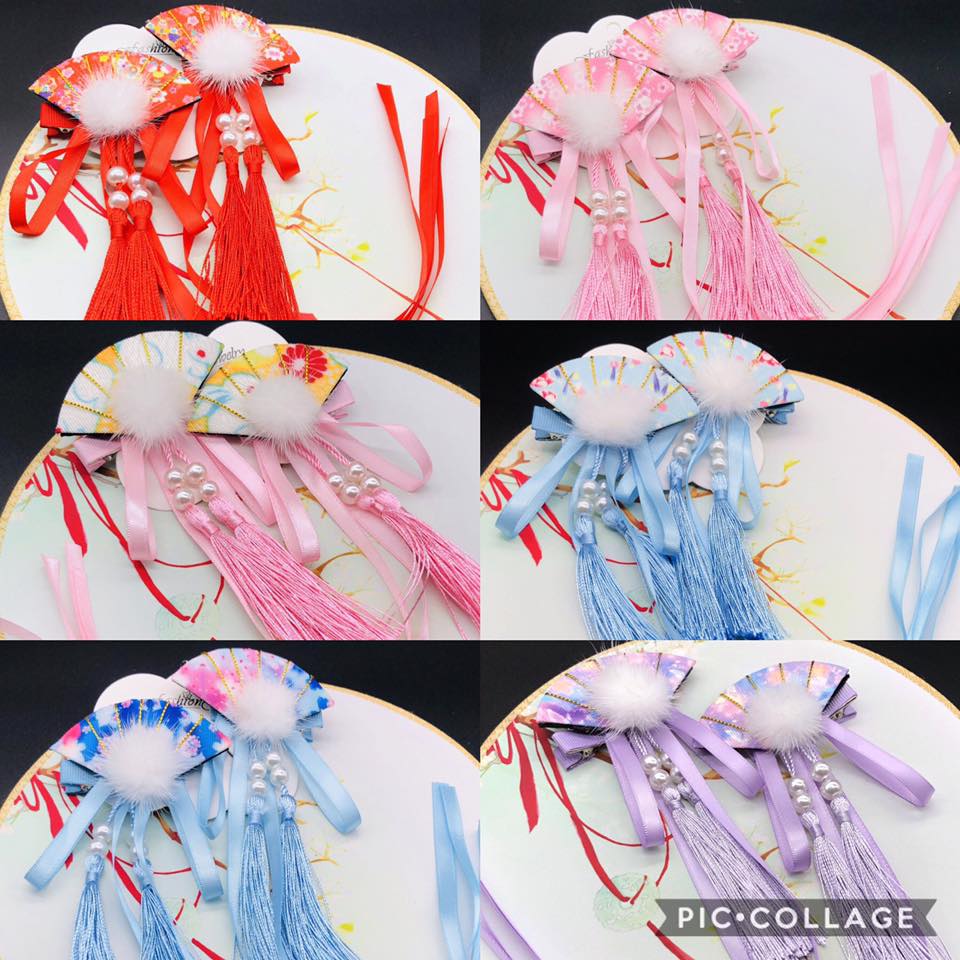 กิ๊บติดผมตรุษจีน แต่งผม พู่ห้อย คาดผม