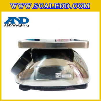 เครื่องชั่งน้ำหนักดิจิตอล5000กรัม เครื่องชั่งกันน้ำ5000g เครื่องชั่งดิจิตอล5000กรัม ตาชั่งกันน้ำ5000กรัม พิกัดน้ำหนัก 5000g ความละเอียด 1g ยี่ห้อ AND รุ่น SK-WP (เครื่องชั่งผ่านตรวจรับรองจากสำนักชั่งตวงวัด)