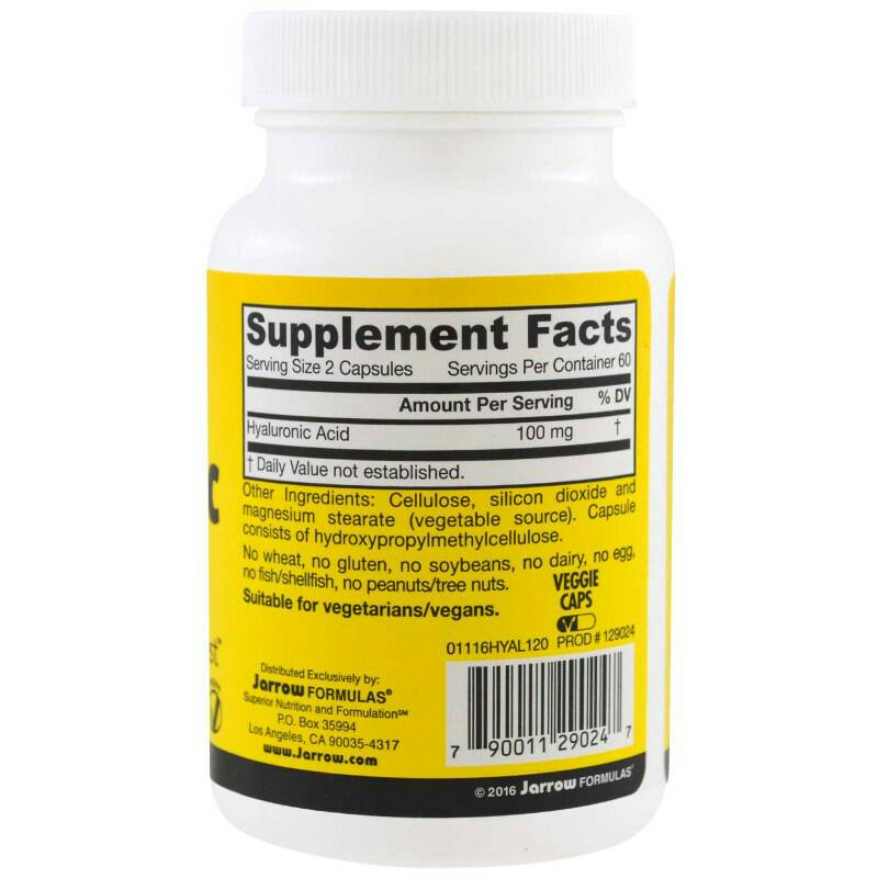 (พร้อมส่ง)Jarrow Formulas, Hyaluronic Acid, 120 Veggie Caps ช่วยกักเก็บความชุ่มชื่นให้กับผิว ช่วยให้ผิวเนียนนุ่ม ชุ่มชื่นและช่วยบำรุงข้อต่อต่างๆ ในร่างกาย