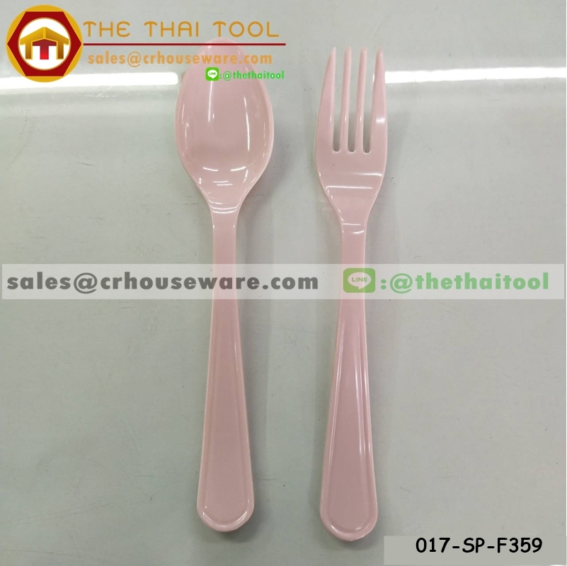 ช้อน-ส้อมเด็กหัดทาน ช้อนส้อมฝึกเด็กทานอาหาร ช้อน-ส้อมเมลามีนเด็ก 017-SP-F359