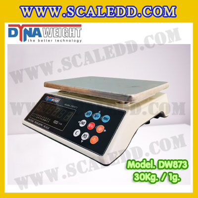 เครื่องชั่งดิจิตอล พิกัดน้ำหนัก 30kg ค่าละเอียด 1g ยี่ห้อ Dynaweight รุ่น DW873