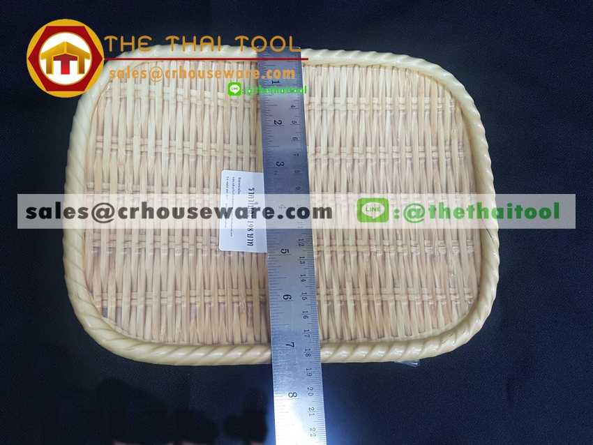 ถาดเหลี่ยม 10 นิ้ว ลายไม้สาน รหัส : NK13713-10 Melamine tray square shape weave design 10 inches Code : NK13713-10