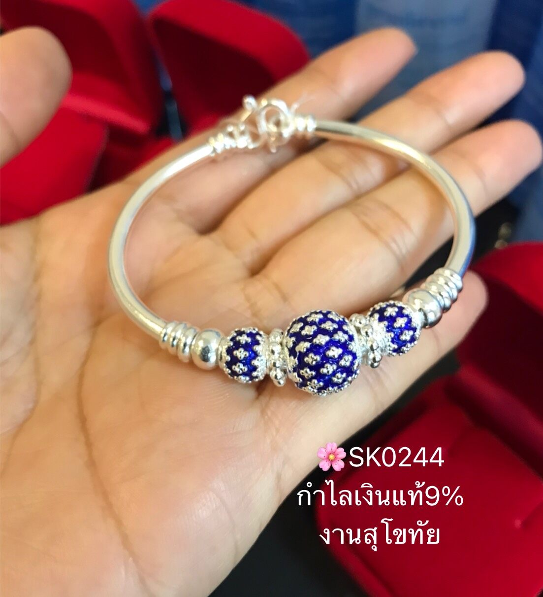 PRE-ORDER กำไลข้อมือเงินแท้สุโขทัย งานสุโขทัยแท้ หนัก 1 บาท เหมาะสำหรับข้อมือ 6-6.5 นิ้ว(เรือนเงินแท้)