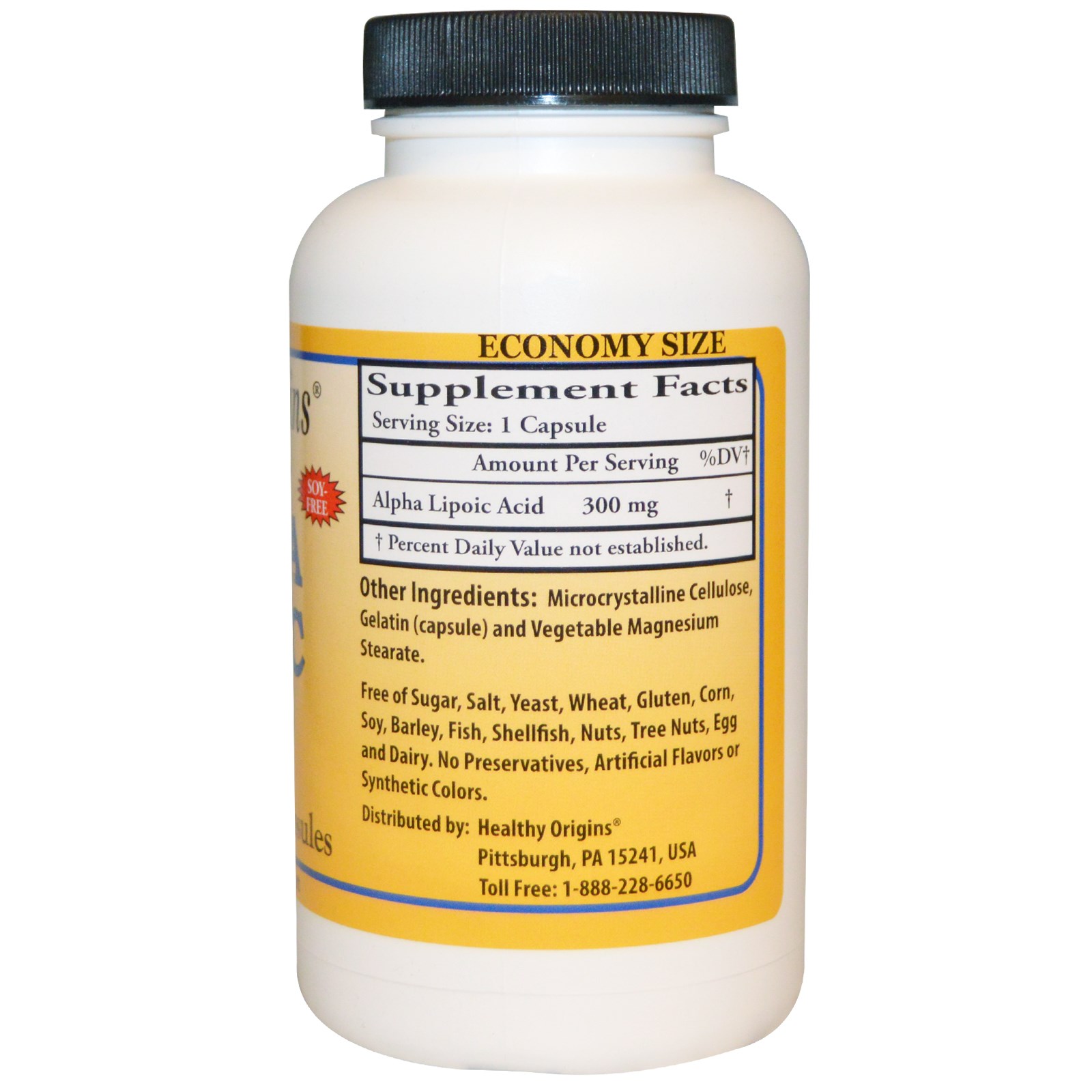 (Pre order)**Economy size**Healthy Orgins ALPHA LIPOIC ACID (ALA) 300mg/150capsules เพิ่มประสิทธิภาพของสารต้านอนุมูลอิสระอื่นๆ ป้องกันและลดการอักเสบของสิว