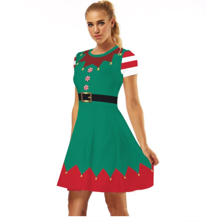 ชุดคริสต์มาส คริสมาส เดรสเขียว-แดง