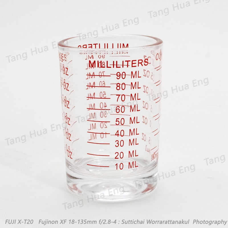ถ้วยตวงแก้ว ขนาด 3 ออนซ์ ขีดสีแดง