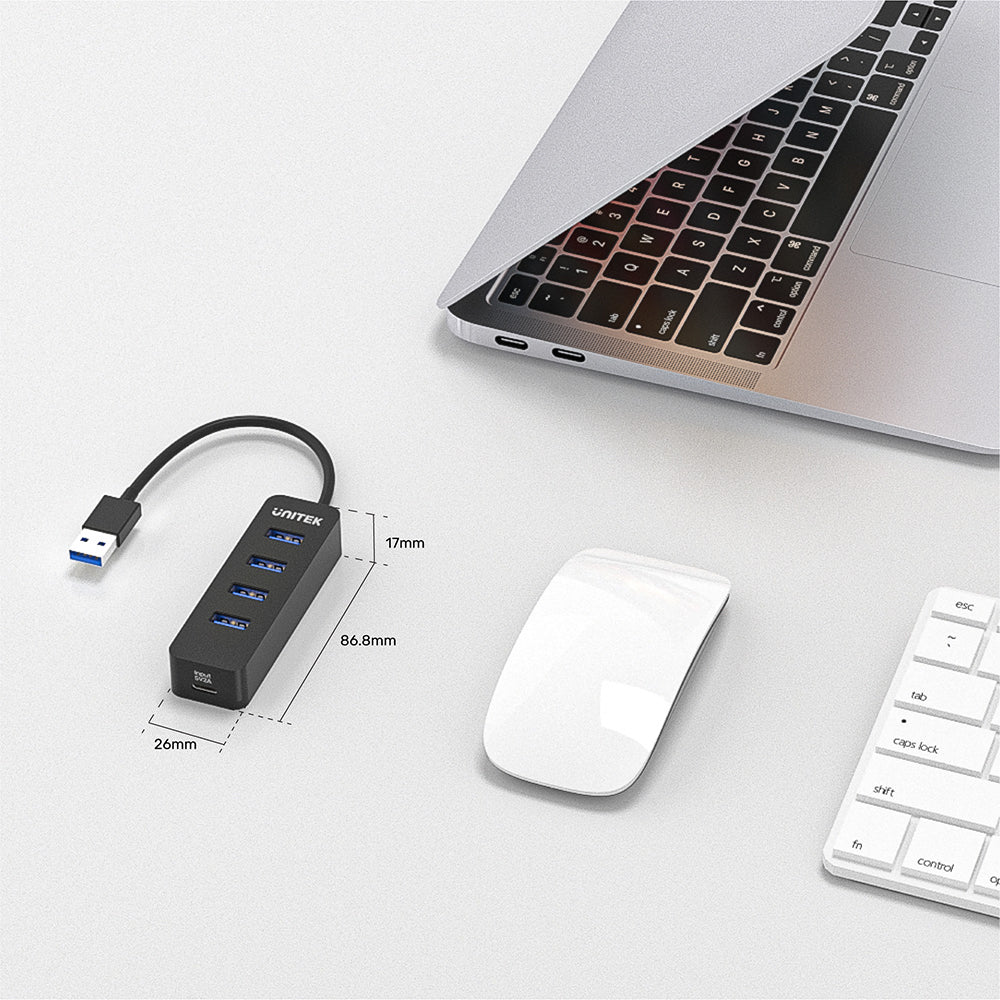 USB3.0 uHUB Q4 4 Ports with USB-C Power Port รองรับ BC1.2 by Unitek