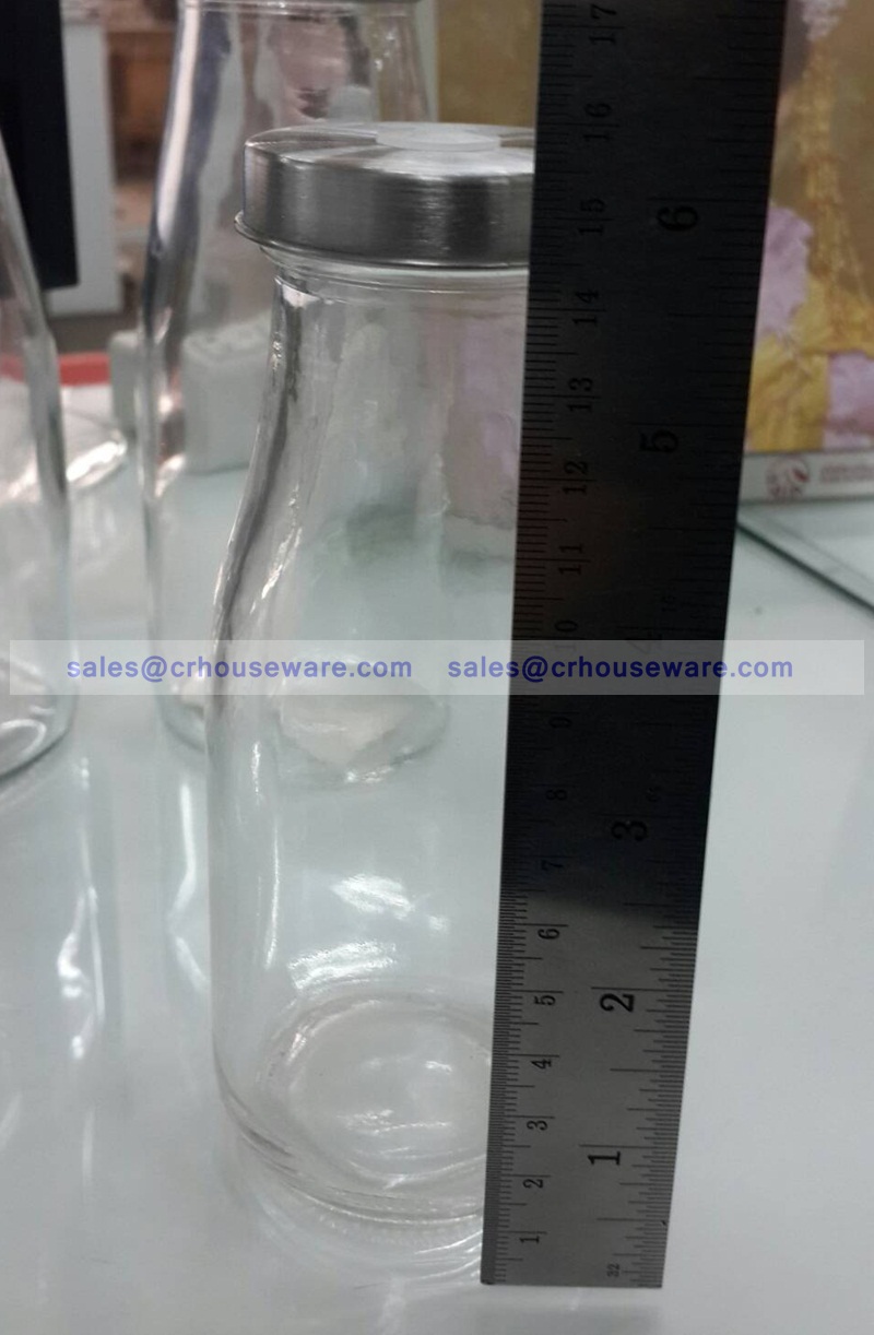 ขวดแก้ว ฝาสแตนเลสมีรูซิลิโคล 300 มล. 005-BSH-300