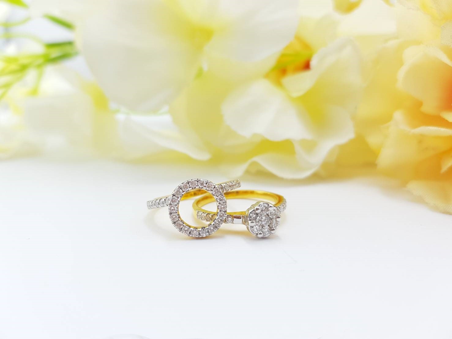 สั่งผลิตเพชรเบลเยี่ยมคัท แหวนแต่งงาน แหวนหมั้น ใส่เที่ยว ออกงาน แหวนทองคำ 18K เพชรแท้ 0.77 กะรัต 5.90 กรัม น้ำ 99 ราคาถูกมาก มีใบรับประกันค่ะ