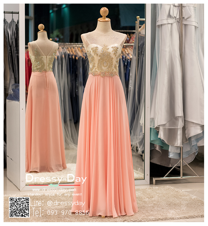 รหัส ชุดราตรี :PF021 ชุดแซก ชุดราตรียาว หรู สีชมพู สวยเก๋มากๆ เหมาะสำหรับงานแต่งงาน งานกลางคืน กาล่าดินเนอร์