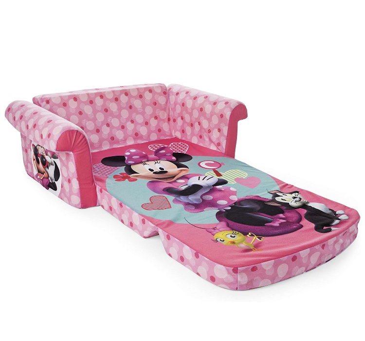 Marshmallow Furniture, Children's 2 in 1 Flip Open Foam Sofa, Minnie Mouse