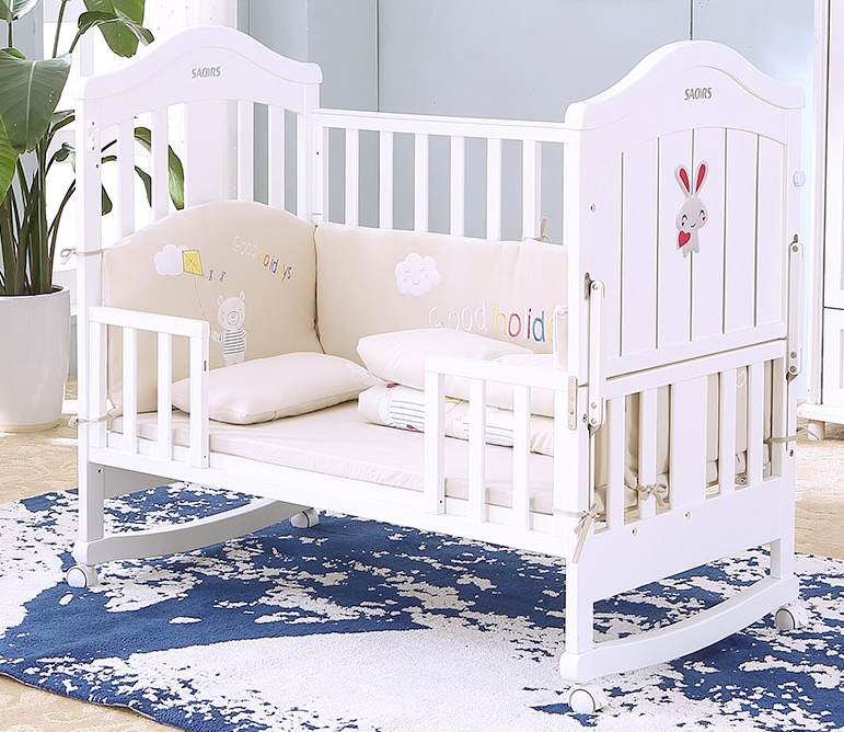 เตียงนอนเด็กไม้สีขาว รุ่นMulti funcition TP21035 (WD1)