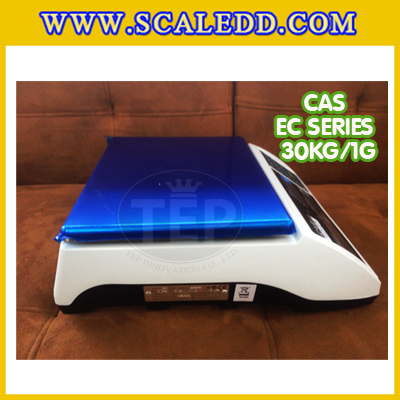 เครื่องชั่งนับจำนวนตั้งโต๊ะ30kg เครื่องชั่งน้ำหนัก30kg เครื่องชั่ง30kg กิโล ตาชั่งนับชิ้นงาน30kg เครื่องชั่งดิจิตอล30kg. ความละเอียด1g ยี่ห้อ CAS รุ่น EC (เครื่องชั่งผ่านตรวจรับรอง)