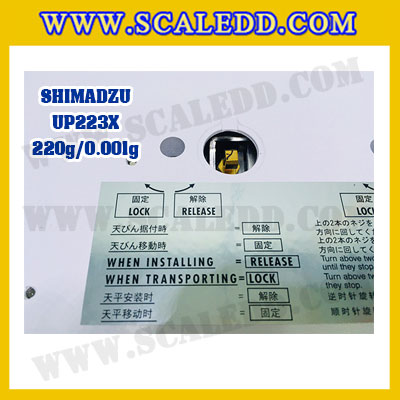 เครื่องชั่งดิจิตอล ทศนิยม 3 ตำแหน่ง รุ่น UP223X 220gx0.001g เครื่องชั่งละเอียดสูง220g เครื่องชั่งน้ำหนัก220g ตาชั่ง220กรัม พิกัดน้ำหนัก 220g ความละเอียด 0.001g ยี่ห้อ SHIMADZU รุ่น UP223X