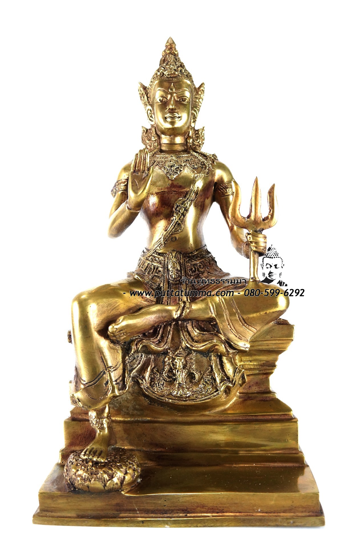 พระอินทร์ เนื้อโลหะ ขนาด 5 นิ้ว สูง 9 นิ้ว