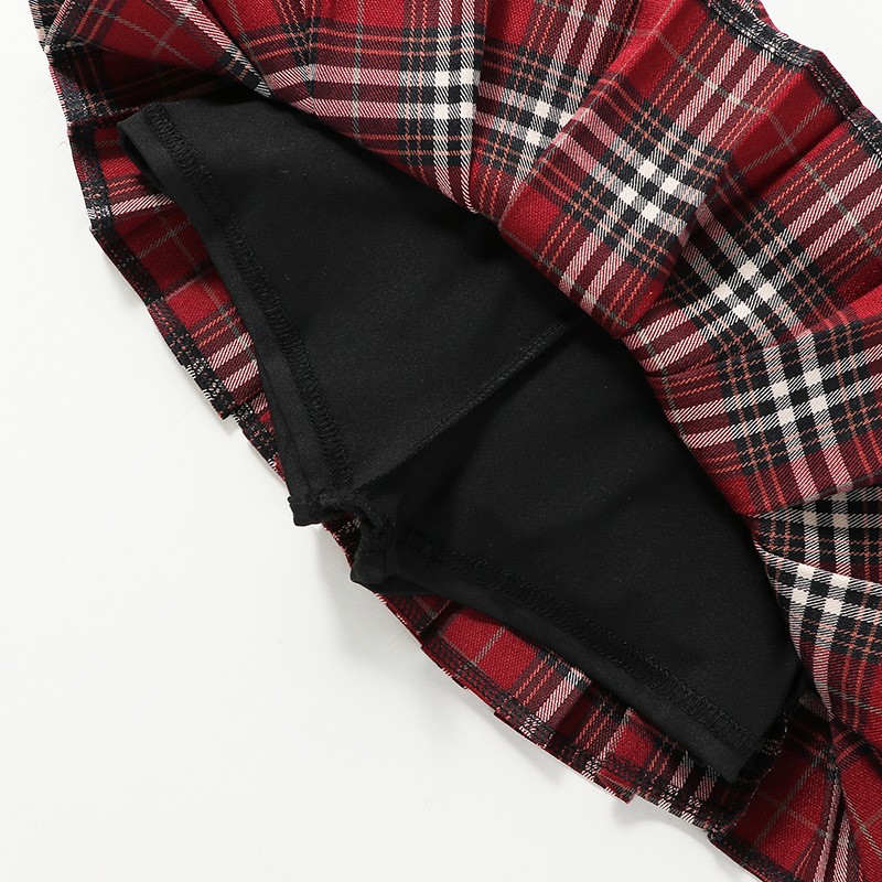 friendly4kid พร้อมส่ง กระโปรง ลายสก๊อต เด็กผู้หญิง สก๊อตแดง