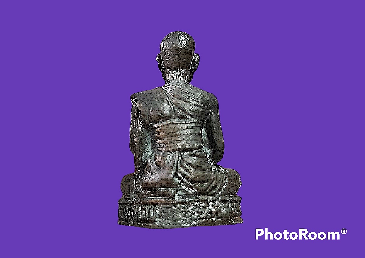 รูปหล่อกริ่ง พระภาวนาพรหมคุณ (หลวงพ่อเมตตานุศาสน์) วัดกุฎีทอง จ.สิงห์บุรี เนื้อนวะโลหะ ปี 2541 พร้อมกล่องจากวัดเดิมๆ