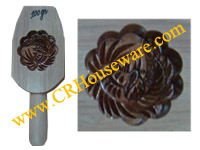 พิมพ์ขนมไหว้พระจันทร์-วงกลมไม้ ลายด้านในเป็นรูปมังกร Mooncake mold wood. 016-KP-004