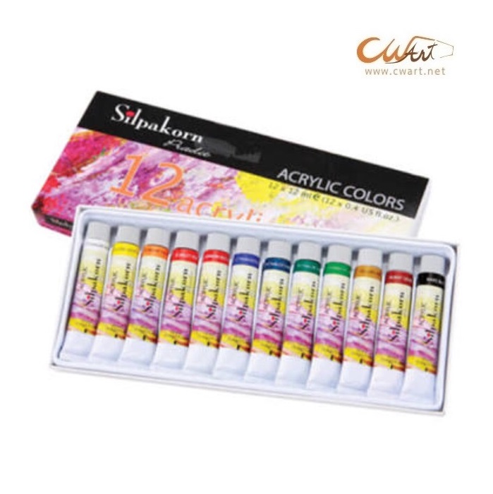 Silpakorn Pradit Acrylic Color 12ml Set of 12