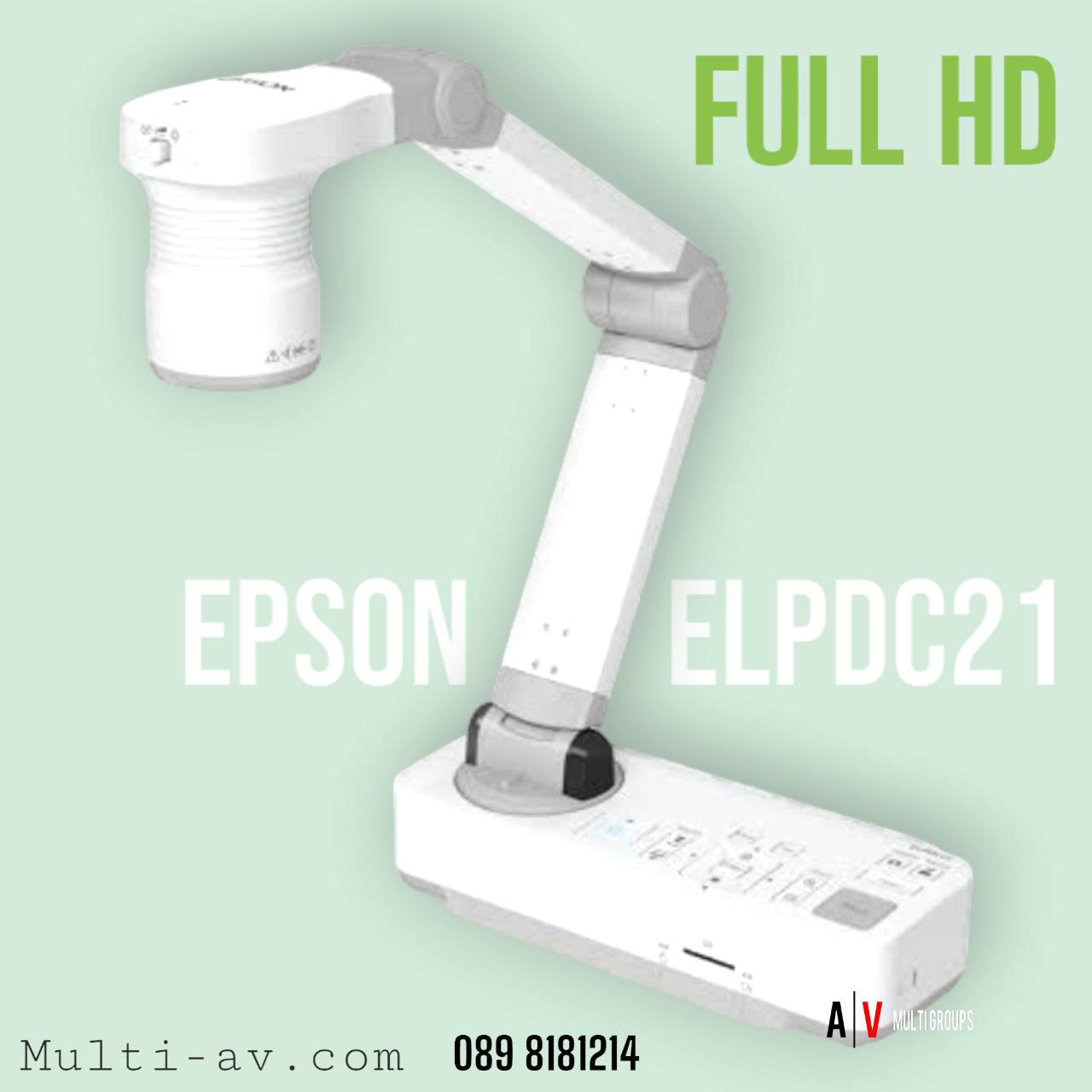 EPSON ELPDC21 Full HD Visualizer เครื่องฉายภาพ 3 มิติ พกพา ความละเอียด 2 ล้าน จับภาพถึง A3 อุปกรณ์รองรับ กล้องจุลทรรศน์