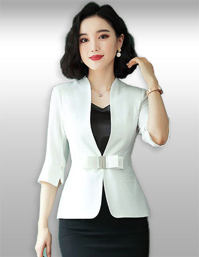เสื้อสูทผู้หญิงสีขาวแบบสวยหรู มี 5 ไซส รหัส 2193