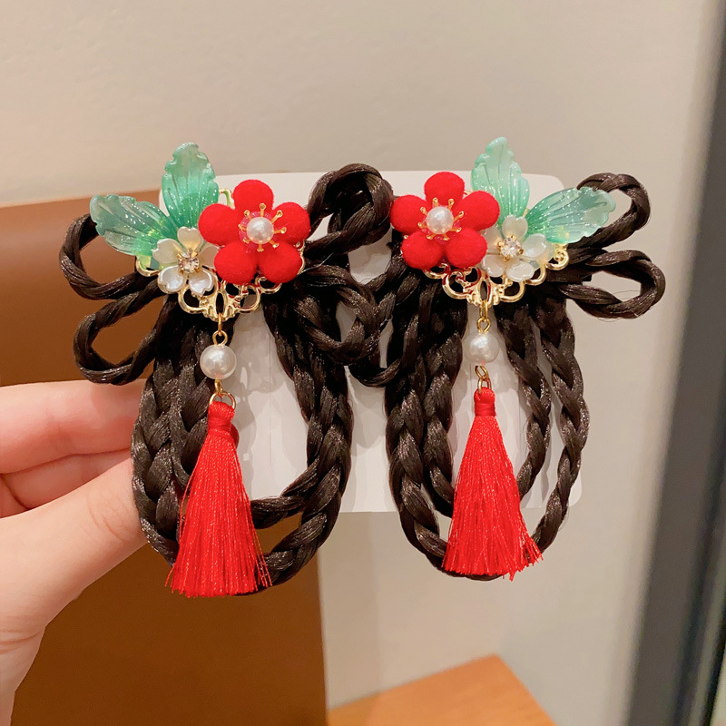 พร้อมส่ง กิ๊บติดผม ตรุษจีน โบว์ติดผม โบราณสีแดง