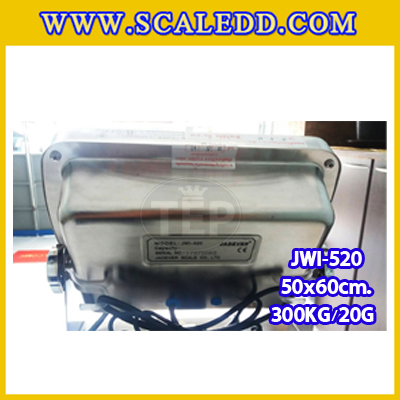 เครื่องชั่งน้ำหนักดิจิตอลพร้อมล้อ300กิโลกรัม เครื่องชั่งตั้งพื้น300กิโล เครื่องชั่งพร้อมล้อ300kg ตาชั่งตั้งพื้น300กิโล ความละเอียด20g ยี่ห้อ JADEVER รุ่นJWI-520 ขนาดแท่น50x60cm พร้อมที่เข็นและล้อ URETHANE