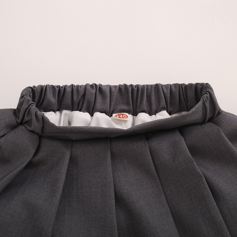 พร้อมส่ง กระโปรงเด็กผู้หญิง อัดพลีสสั้น สีพื้น ไม่รวมเข็มขัด