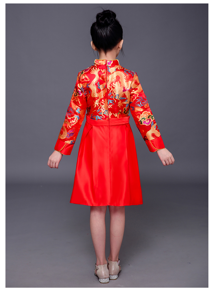 **พร้อมส่ง** ชุดจีน กี่เพ้า ชุดจีนเด็กชาย เสื้อสีแดงแขนขลิบทอง+สแลคดำ รุ่น 2