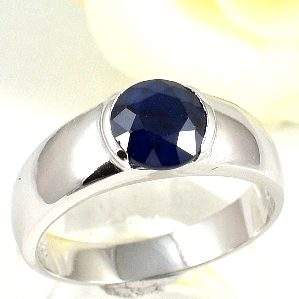 แหวนเงินแท้ราคาถูกชุบทองคำขาว ไพลินแท้ 1.85 กะรัต งานประณีตสวยงาม สั่งผลิตค่ะ