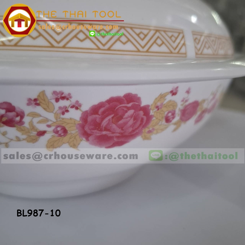 ชุดโถข้าวพร้อมฝา ลายโรเซ่ 10 นิ้ว