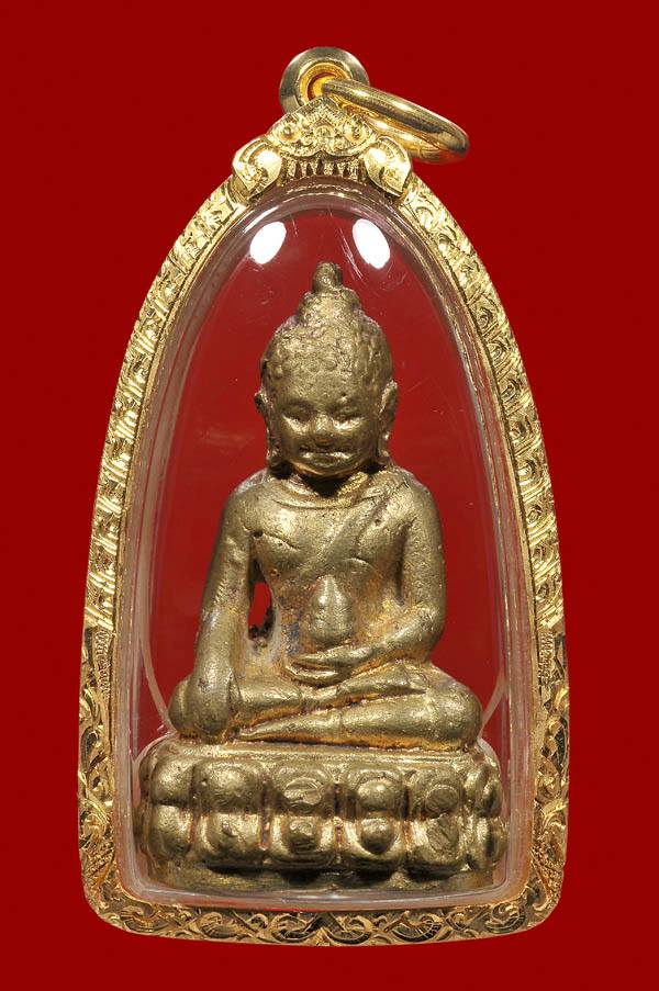 พระกริ่งพิมพ์พระประธาน พ.ศ.๒๔๙๑ (พระกริ่งวัดตรีทศเทพ) เลี่ยมทองคำ