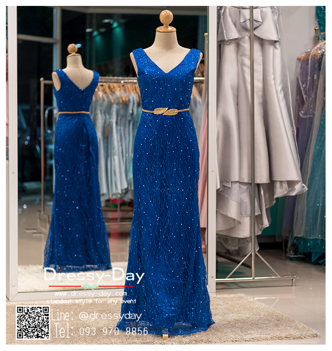 รหัส ชุดราตรี :PF088 ชุดราตรียาว สีน้าเงิน ดีเทลเพชรทั้งชุด สวยหรูสง่าดูดีมากๆ จะใส่ไปงานแต่งงาน งานเลี้ยง งานประกวด งานรับรางวัล งานกาล่าดินเนอร์ งานพรอม งานบายเนียร์ หรือเป็นชุดเพื่อนเจ้าสาว สวยหรู ดูดีสุดๆ