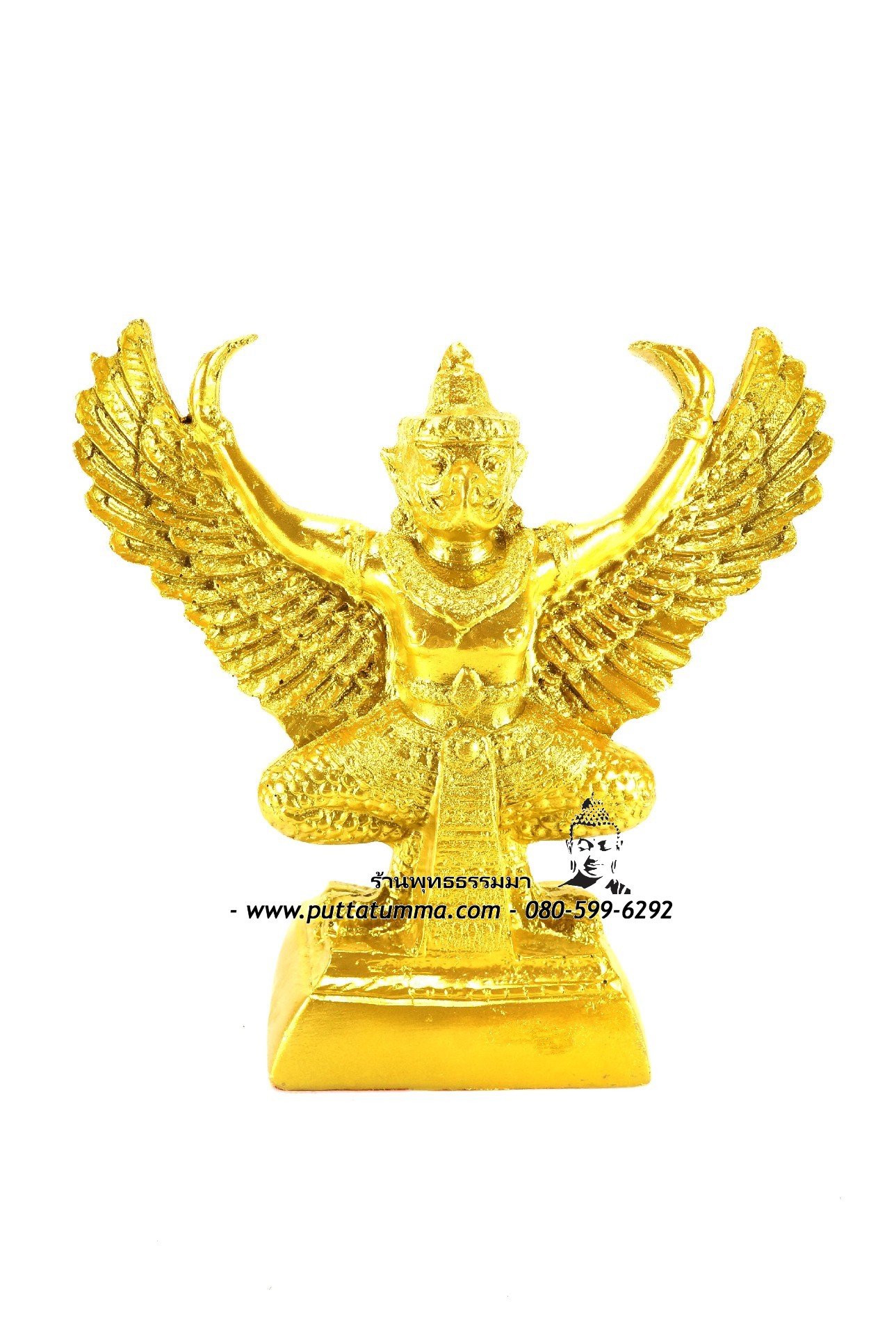 พญาครุฑ สีทอง เนื้อเรซิ่น ขนาด 5 นิ้ว สูง 9 นิ้ว