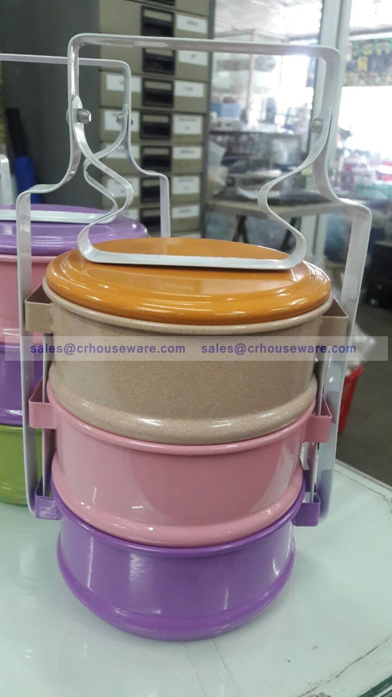 ปิ่นโตเคลือบ 3 ชั้น (คละสี) 005-PT3