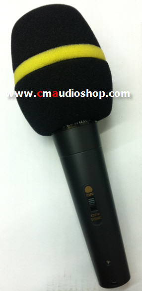 ฟองน้ำหุ้มไมค์สีดำ คาดสี