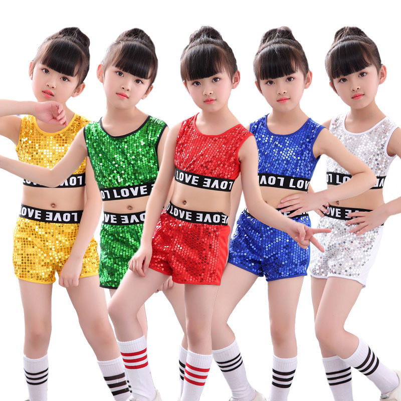 ชุดเต้น ชุดแดนซ์ ฮิปฮอป ปักเลื่อม ขาสั้น พร้อมแจ็คเก็ตฮูด