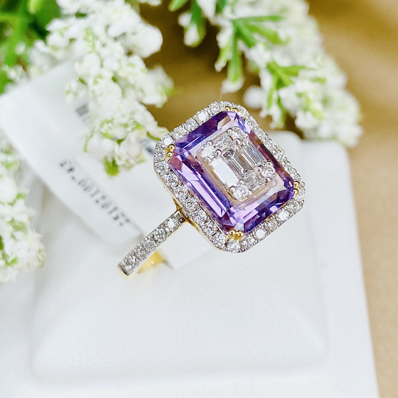 Amethyst เกรด AAA เกรดธรรมชาติ นำเข้าจากมาดากัสการ์ อเมทิสต์ ทรงแปดเหลี่ยม สีอันดับหนึ่ง ไฟดี