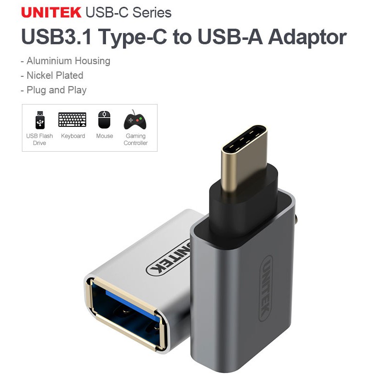 Y-A025CGY Unitek USB3.1 Type-C to USB-A OTG Adaptor