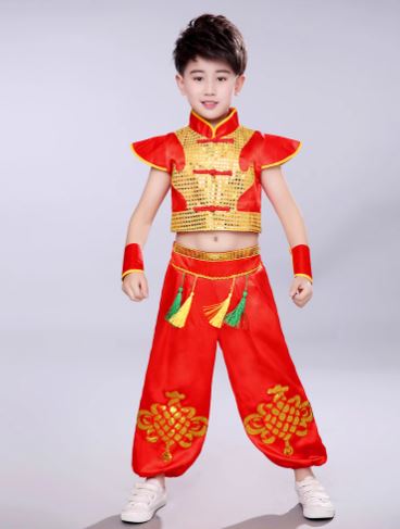 พร้อมส่ง ชุดตรุษจีน ชุดกี่เพ้า เสื้อ+กางเกงขายาว